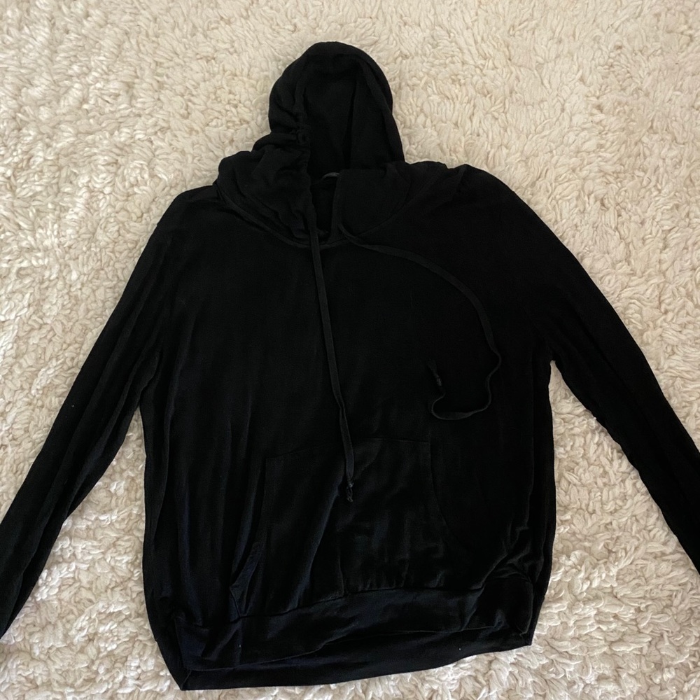 solid black hoodie